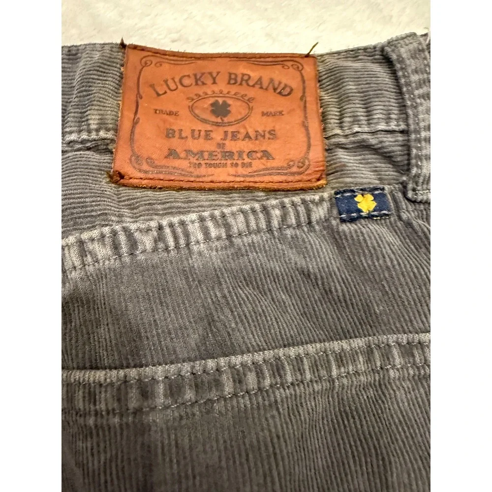 Lucky Brand 221 Original Straight Corduroy Pants Mens 36x30 Charcoal Grey